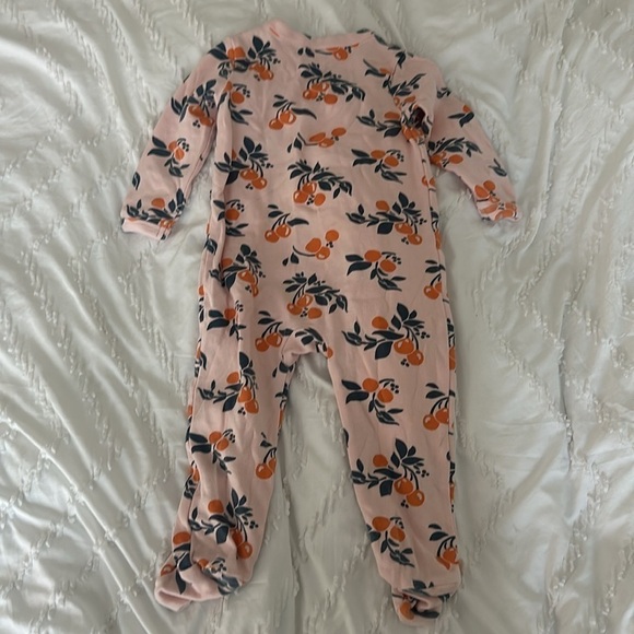 nordstrom baby footie pink pajamas orange 9m - Picture 4 of 4